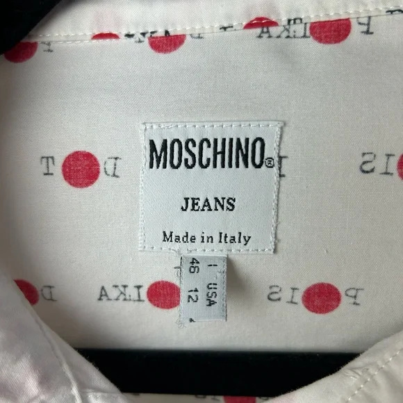 Rare vintage Moschino jeans polka dot button down shirt - Picture 7 of 8